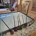 ebru marbling workshop on fabric silk in sultanahmet uskudar istanbul turkiye