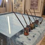 ebru marbling workshop on fabric silk in sultanahmet uskudar istanbul turkiye