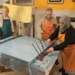 ebru marbling workshop on fabric silk in sultanahmet uskudar istanbul turkiye