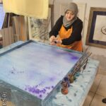 ebru marbling workshop on fabric silk in sultanahmet uskudar istanbul turkiye